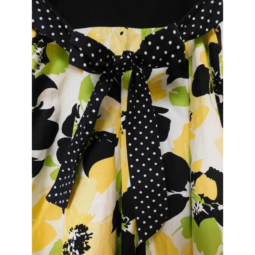Justice Sleeveless Dress Girls Size 14 Yellow and‎ Black flowers Belted